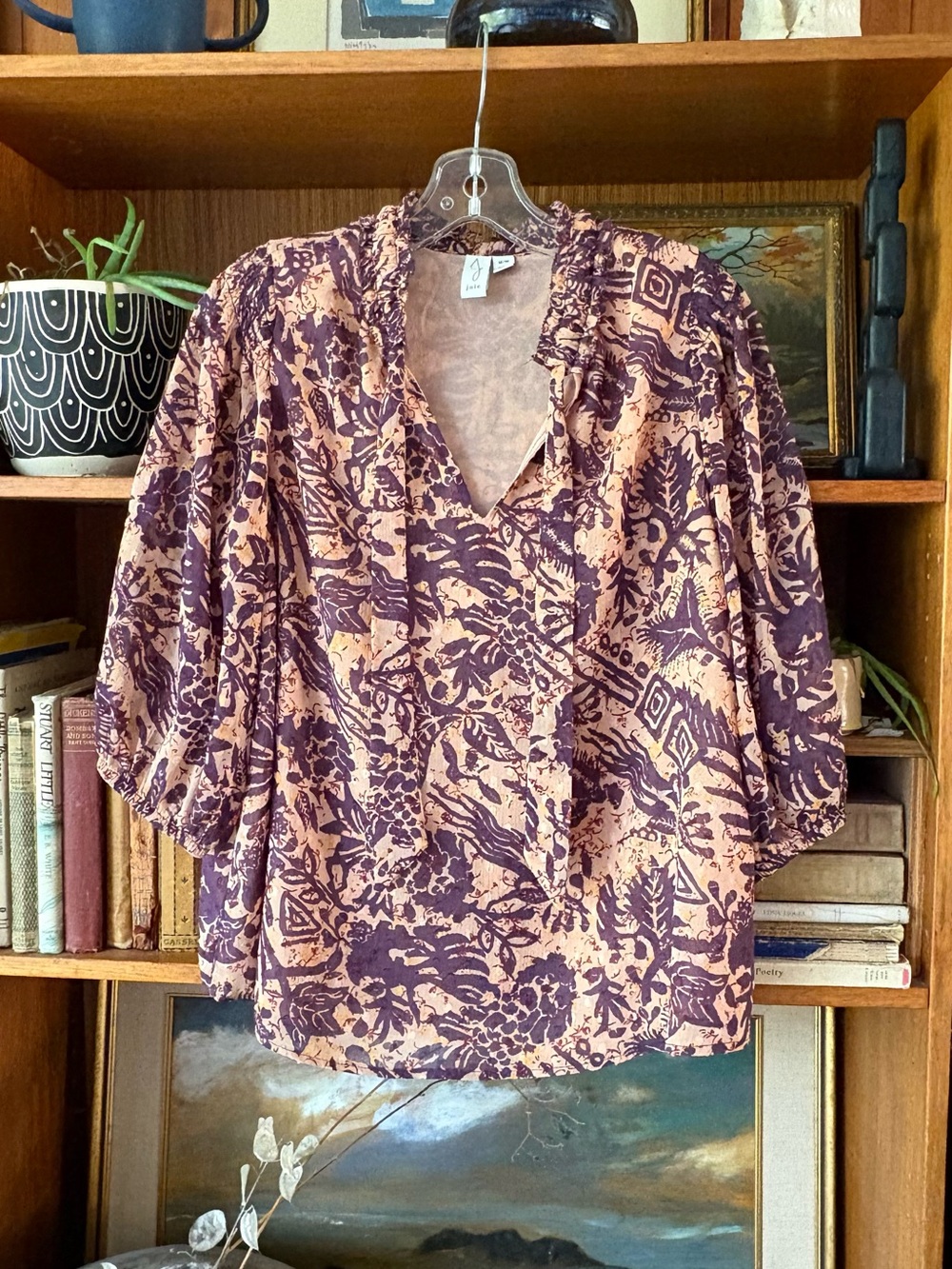 Joie Boho CottageCore Lined Peasant Blouse M